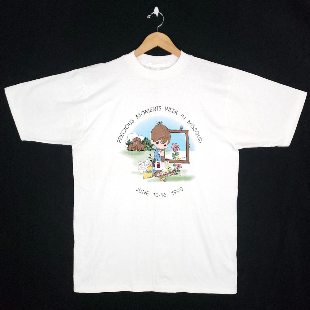Vintage 90s Precious Moments Missouri Floral Art Single Stitch Collector T-shirt